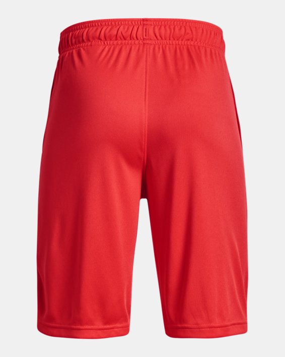 Boys' UA Prototype 2.0 Big Logo Fill Shorts in Red image number 1
